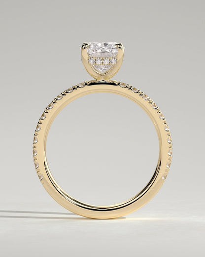 Round Halo, Pave & Split Shank Engagement Ring – 1.93 CT Lab Grown Diamond