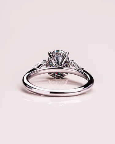 1.91 CT Oval Moissanite 3-Stones Engagement Ring (US Size 5.25 Ready To Ship)