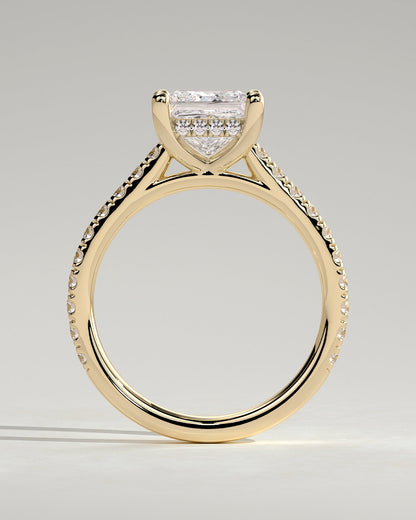 Round Halo, Pave & Split Shank Engagement Ring – 1.93 CT Lab Grown Diamond