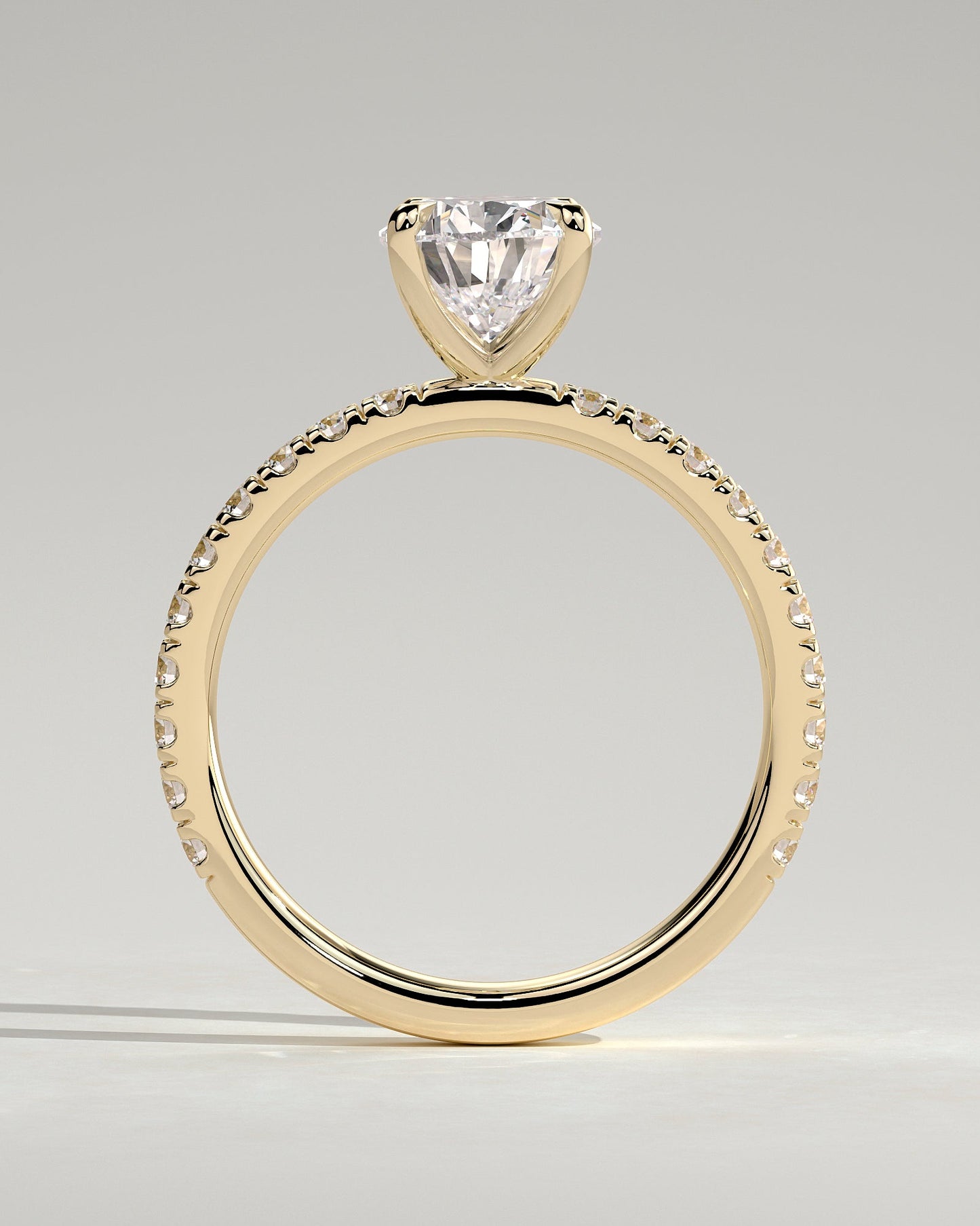Round Halo, Pave & Split Shank Engagement Ring – 1.93 CT Lab Grown Diamond