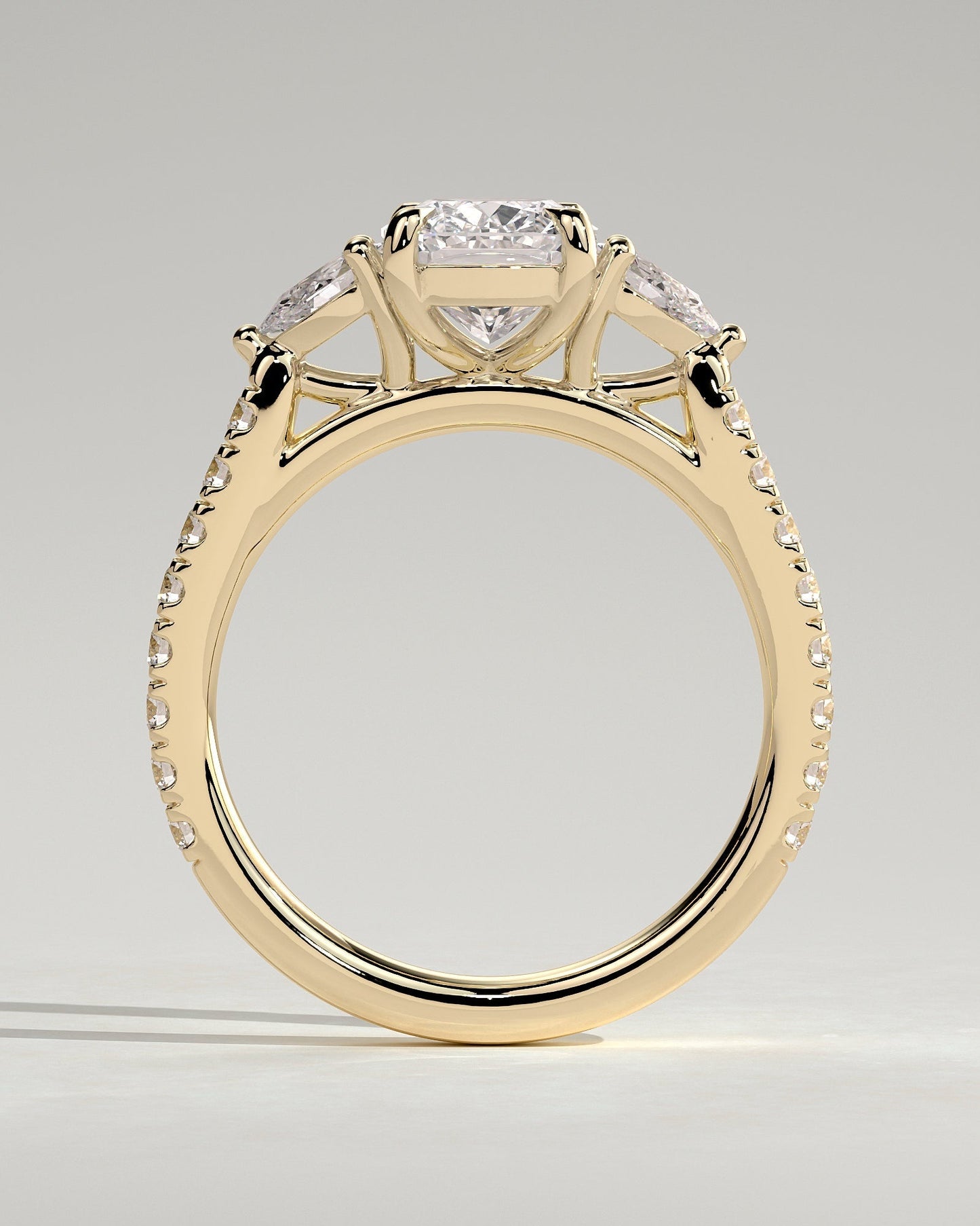 Round Halo, Pave & Split Shank Engagement Ring – 1.93 CT Lab Grown Diamond