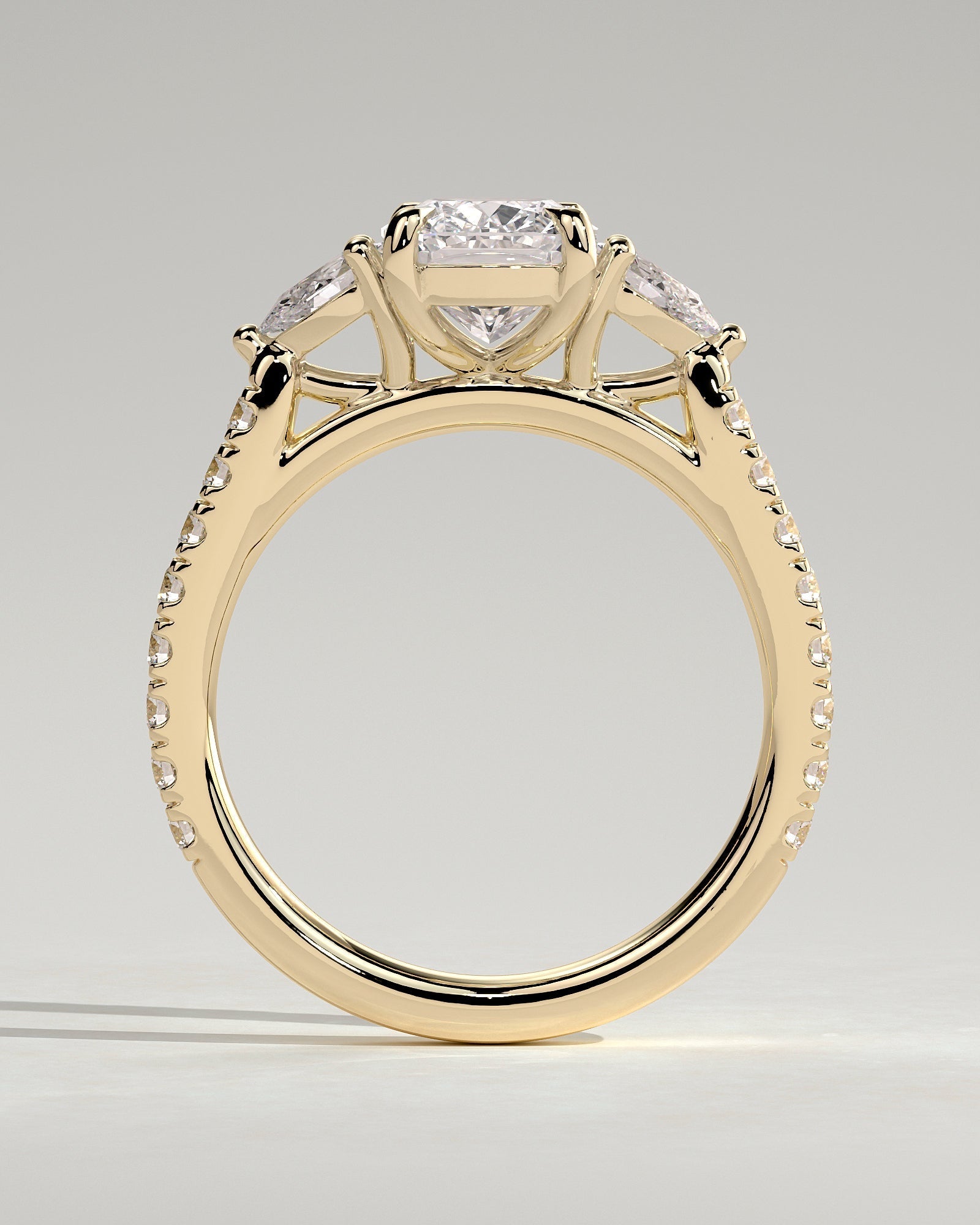 Round Halo, Pave & Split Shank Engagement Ring – 1.93 CT Lab Grown Diamond