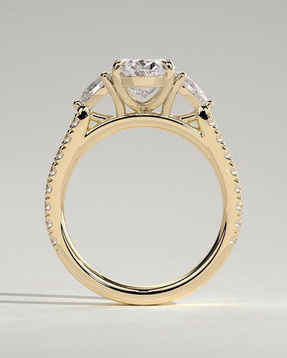Round Halo, Pave & Split Shank Engagement Ring – 1.93 CT Lab Grown Diamond