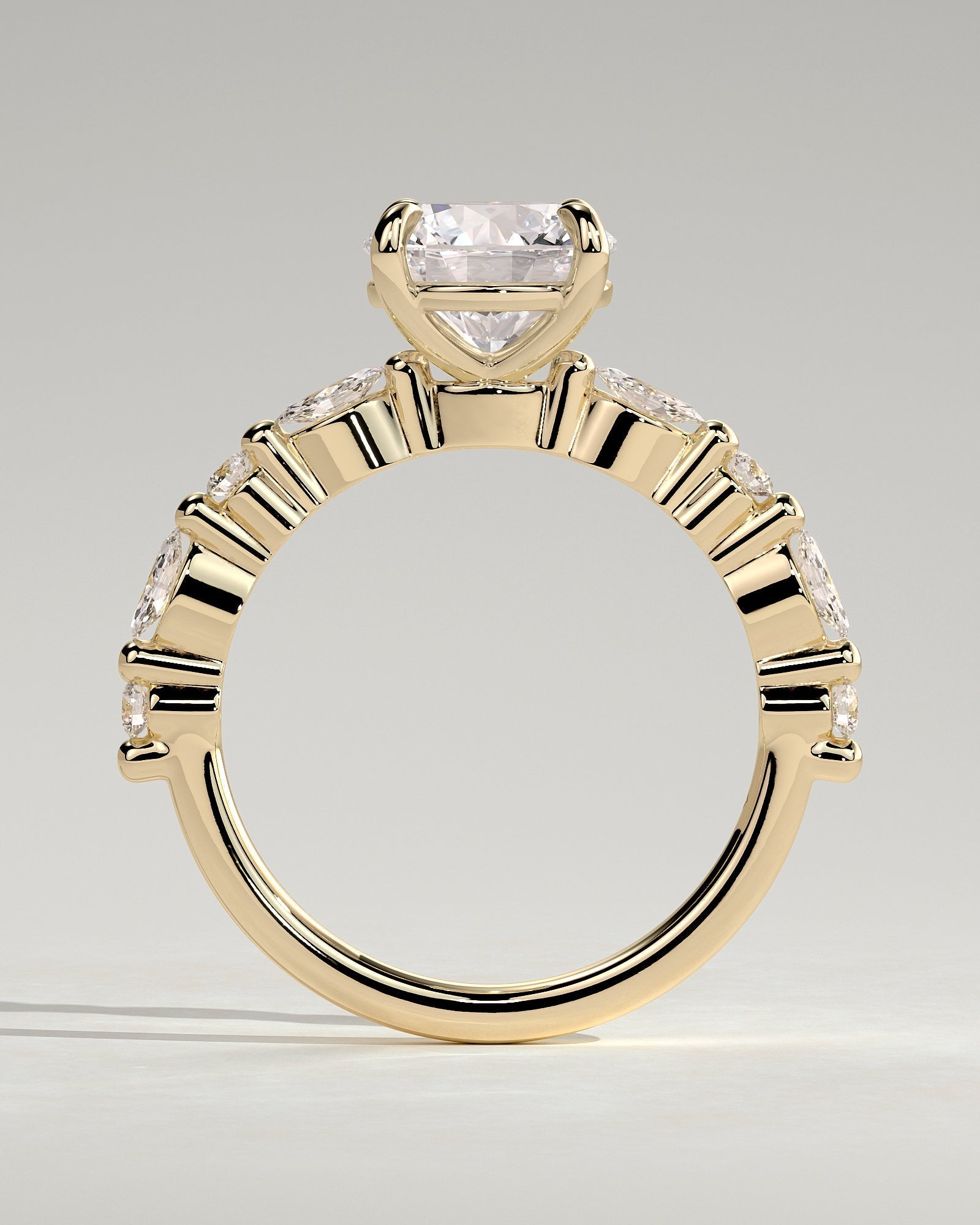 Round Halo, Pave & Split Shank Engagement Ring – 1.93 CT Lab Grown Diamond