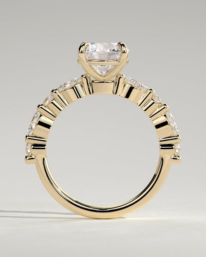 Round Halo, Pave & Split Shank Engagement Ring – 1.93 CT Lab Grown Diamond
