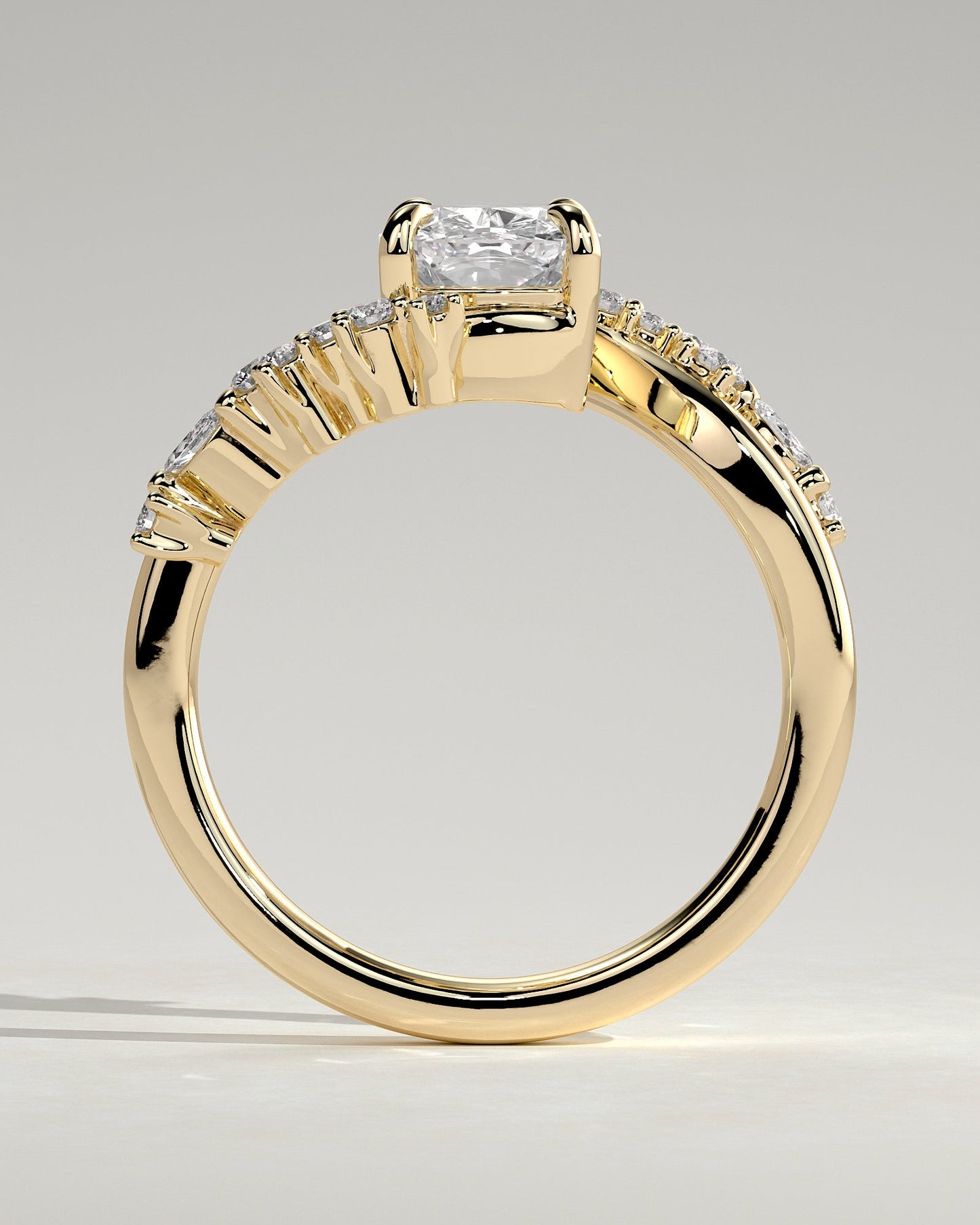 Round Halo, Pave & Split Shank Engagement Ring – 1.93 CT Lab Grown Diamond