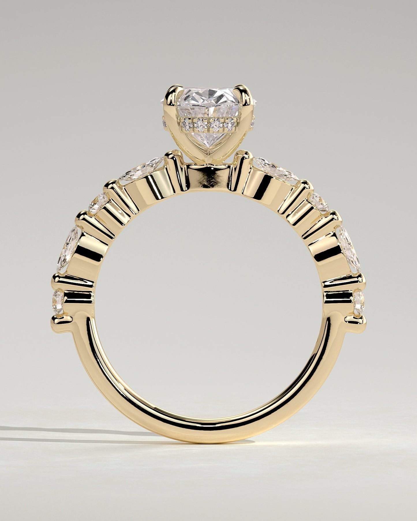 Round Halo, Pave & Split Shank Engagement Ring – 1.93 CT Lab Grown Diamond