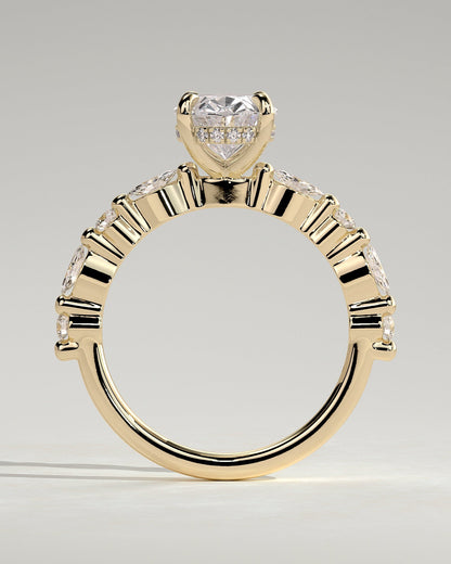 Round Halo, Pave & Split Shank Engagement Ring – 1.93 CT Lab Grown Diamond