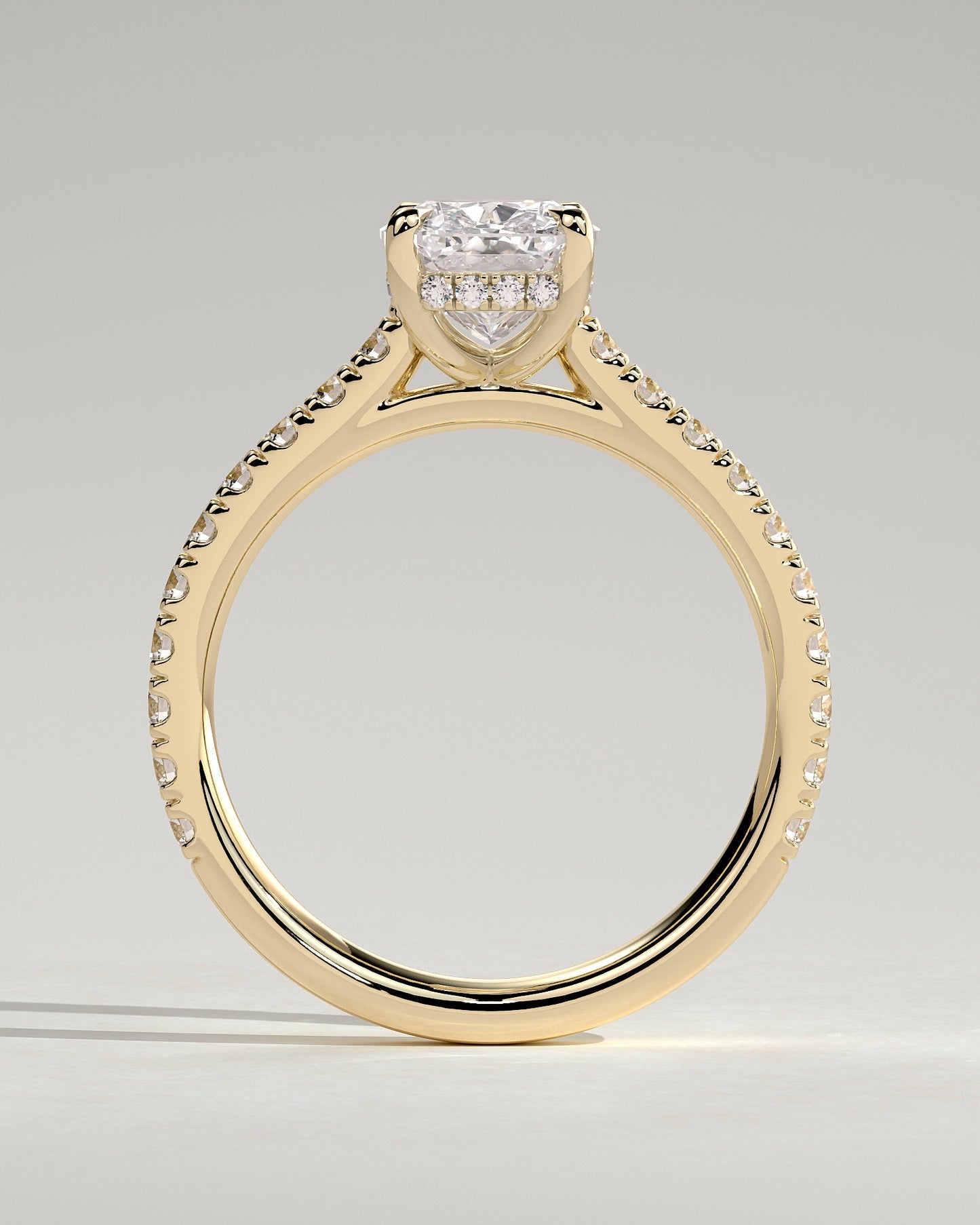 Round Halo, Pave & Split Shank Engagement Ring – 1.93 CT Lab Grown Diamond