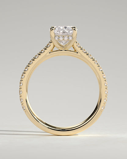 Round Halo, Pave & Split Shank Engagement Ring – 1.93 CT Lab Grown Diamond
