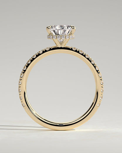 Round Halo, Pave & Split Shank Engagement Ring – 1.93 CT Lab Grown Diamond