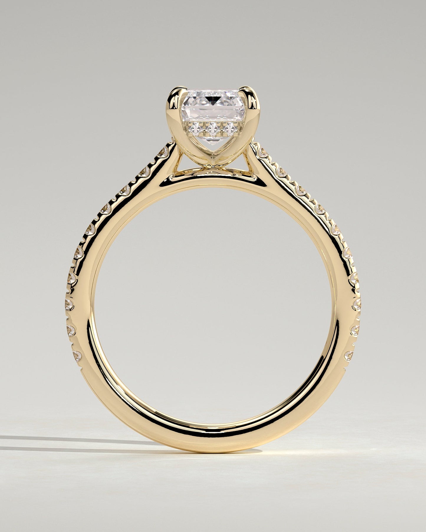 Round Halo, Pave & Split Shank Engagement Ring – 1.93 CT Lab Grown Diamond