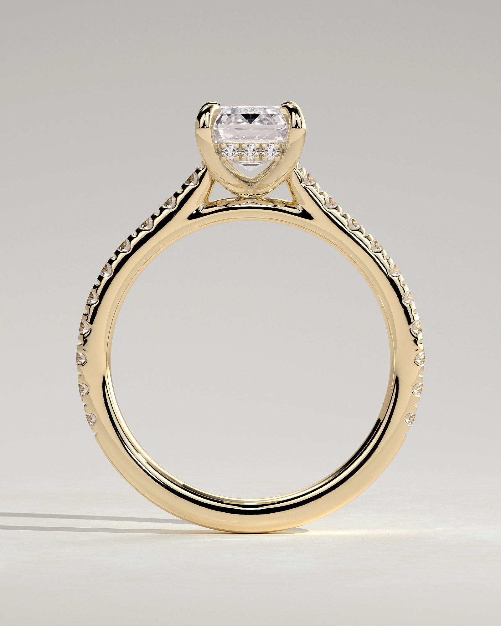 Round Halo, Pave & Split Shank Engagement Ring – 1.93 CT Lab Grown Diamond