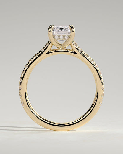 Round Halo, Pave & Split Shank Engagement Ring – 1.93 CT Lab Grown Diamond