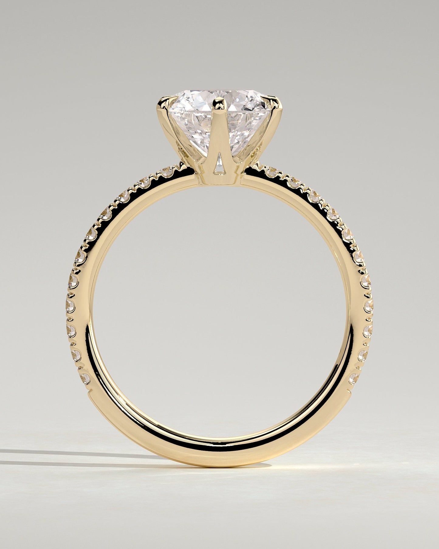 Round Halo, Pave & Split Shank Engagement Ring – 1.93 CT Lab Grown Diamond