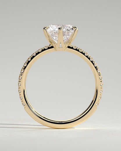 Round Halo, Pave & Split Shank Engagement Ring – 1.93 CT Lab Grown Diamond