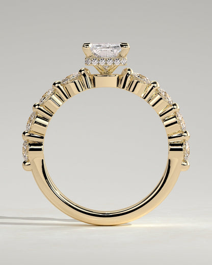 Round Halo, Pave & Split Shank Engagement Ring – 1.93 CT Lab Grown Diamond