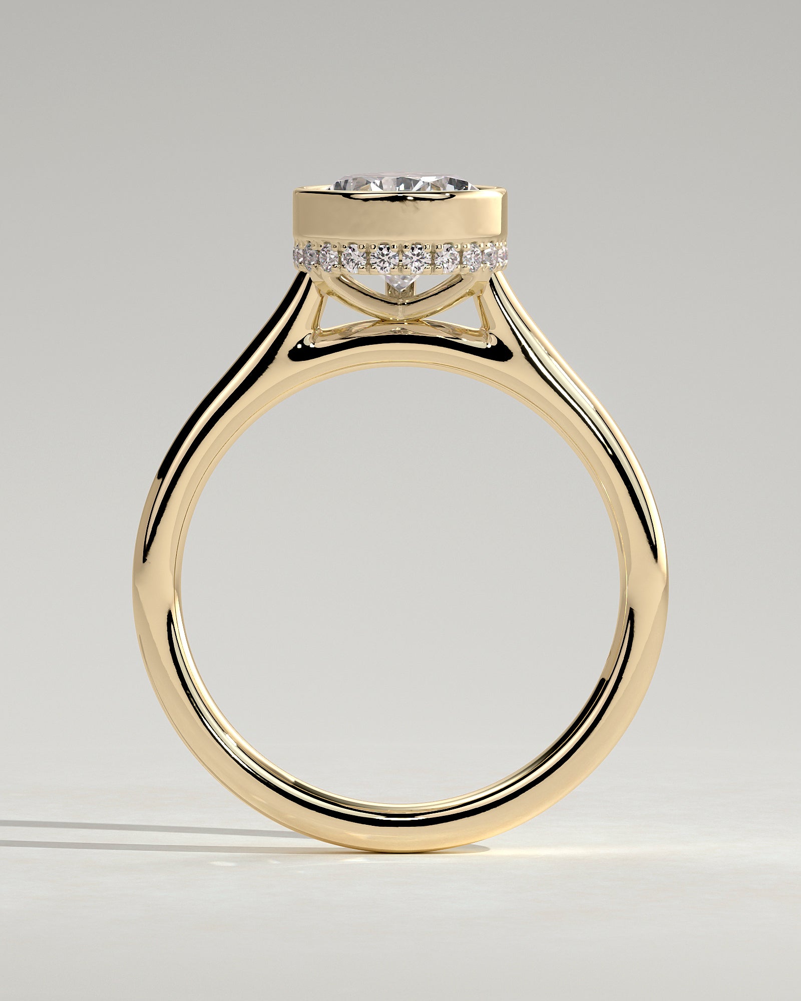 Round Halo, Pave & Split Shank Engagement Ring – 1.93 CT Lab Grown Diamond