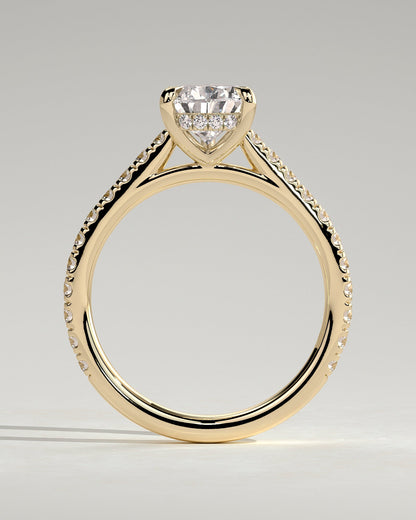 Round Halo, Pave & Split Shank Engagement Ring – 1.93 CT Lab Grown Diamond