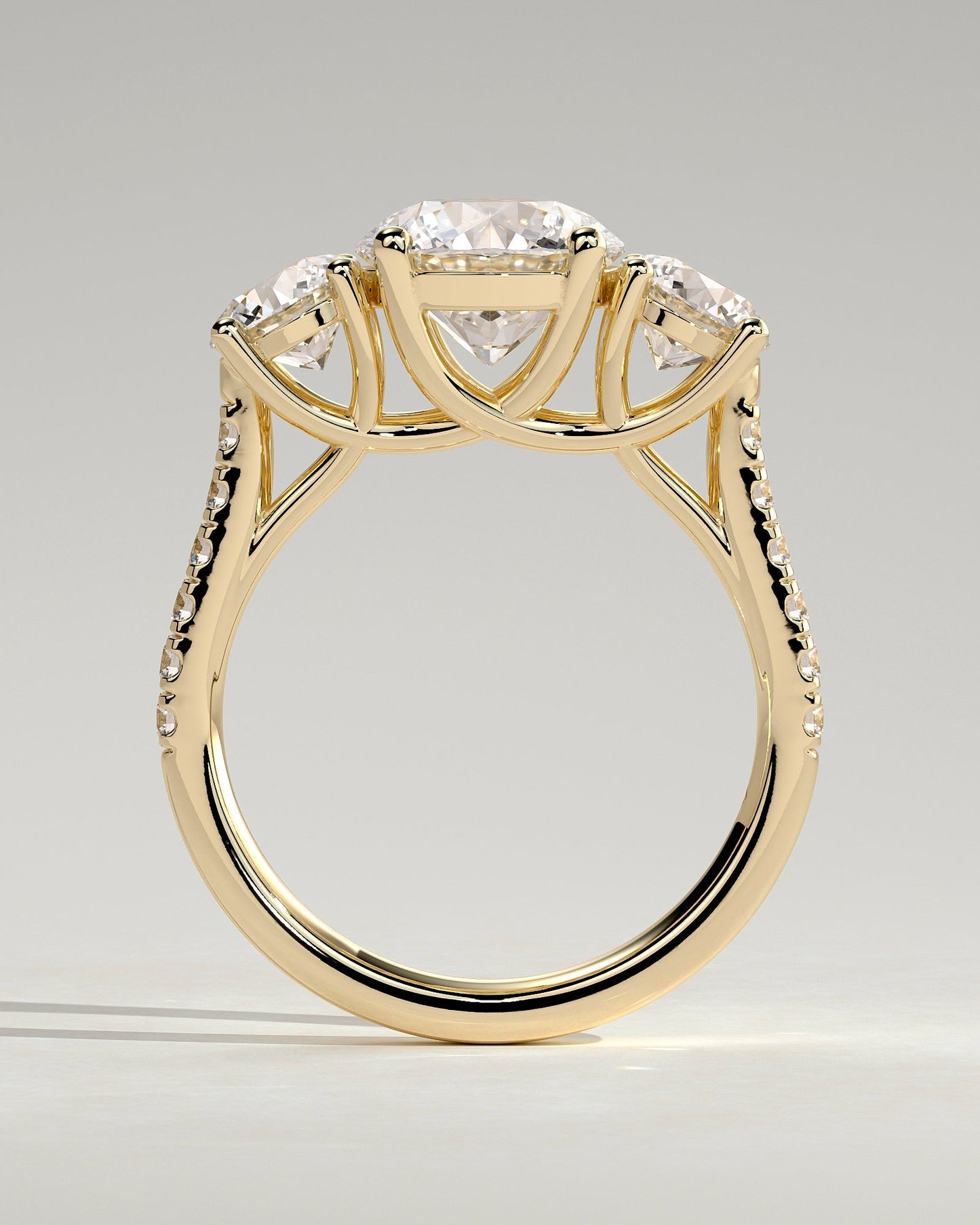 Round Halo, Pave & Split Shank Engagement Ring – 1.93 CT Lab Grown Diamond