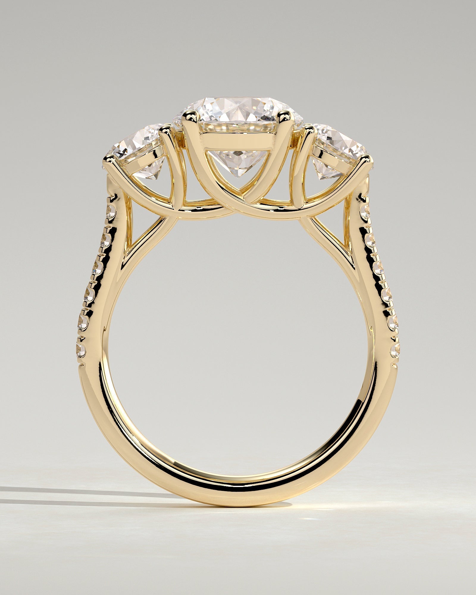 Round Halo, Pave & Split Shank Engagement Ring – 1.93 CT Lab Grown Diamond