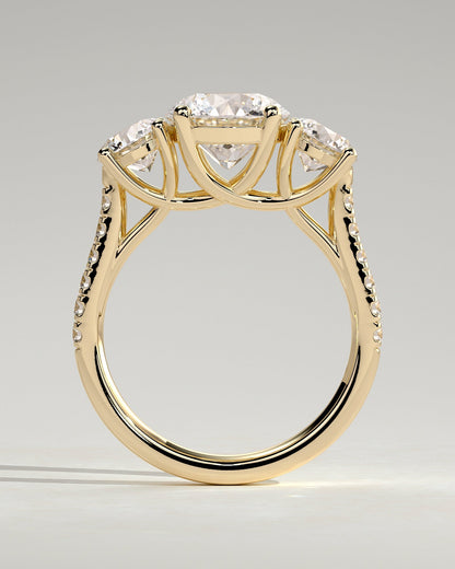 Round Halo, Pave & Split Shank Engagement Ring – 1.93 CT Lab Grown Diamond