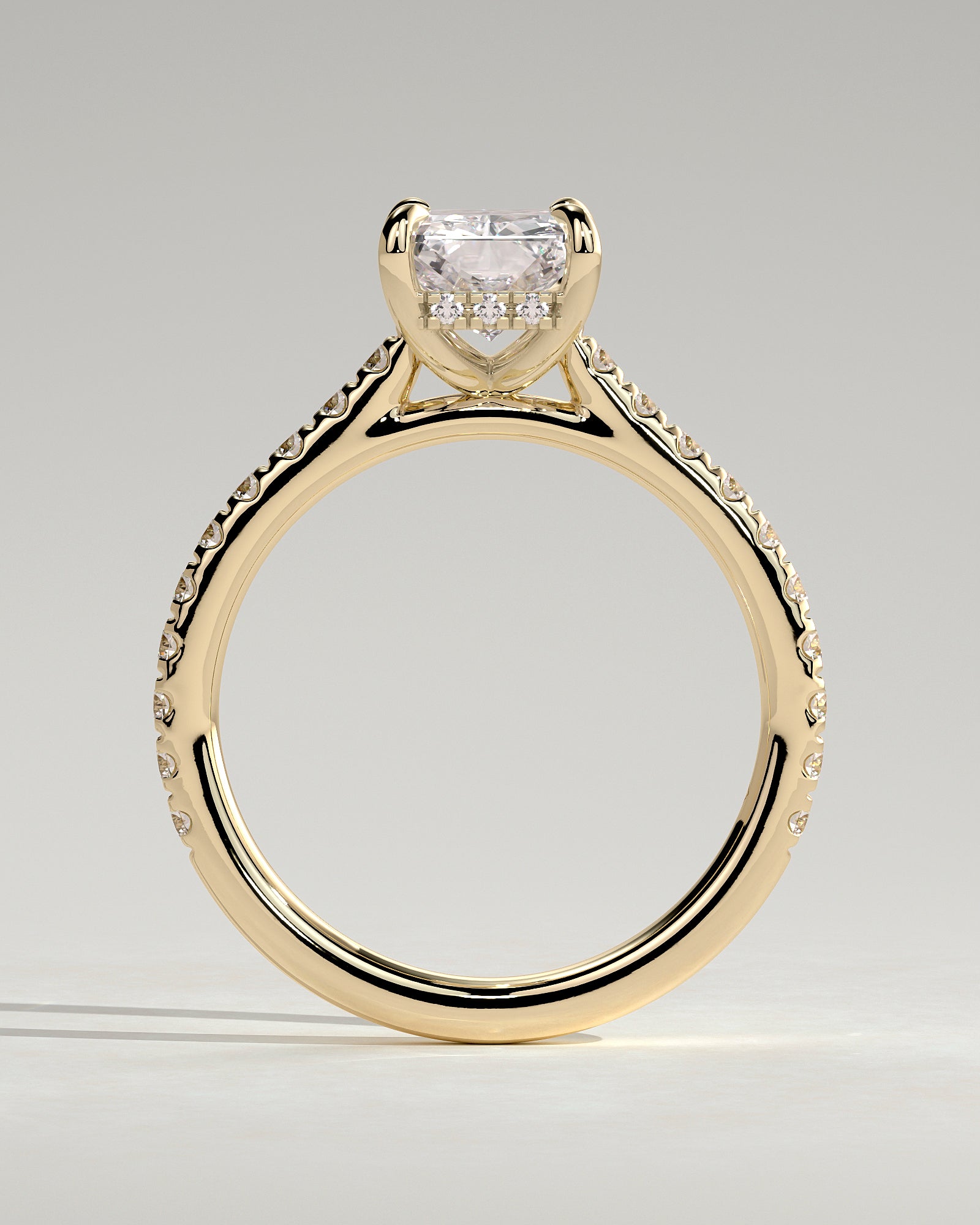 Round Halo, Pave & Split Shank Engagement Ring – 1.93 CT Lab Grown Diamond
