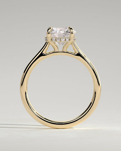Round Halo, Pave & Split Shank Engagement Ring – 1.93 CT Lab Grown Diamond