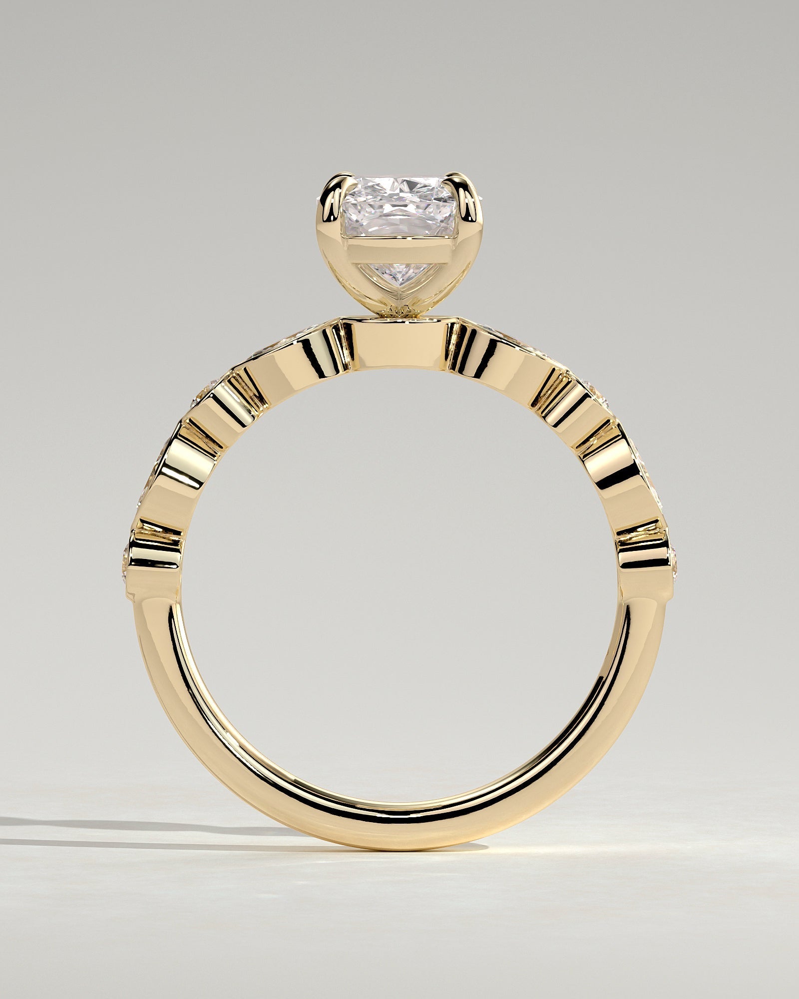 Round Halo, Pave & Split Shank Engagement Ring – 1.93 CT Lab Grown Diamond