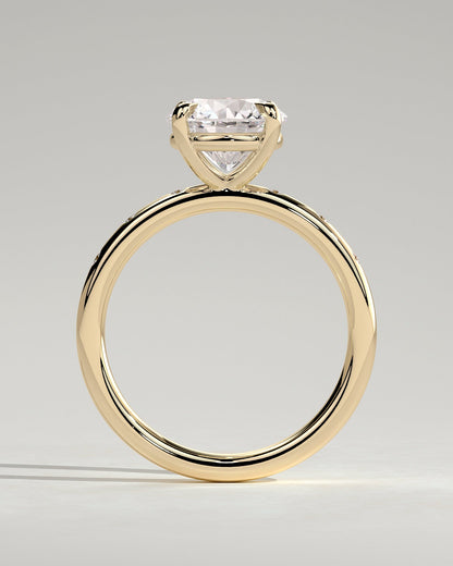 Round Halo, Pave & Split Shank Engagement Ring – 1.93 CT Lab Grown Diamond