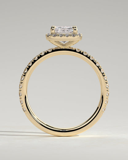 Round Halo, Pave & Split Shank Engagement Ring – 1.93 CT Lab Grown Diamond