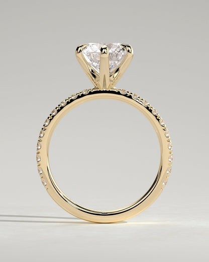 Round Halo, Pave & Split Shank Engagement Ring – 1.93 CT Lab Grown Diamond