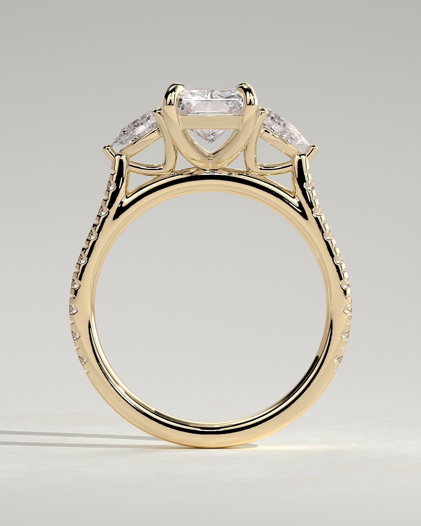 Round Halo, Pave & Split Shank Engagement Ring – 1.93 CT Lab Grown Diamond