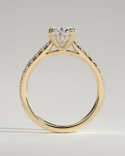 Round Halo, Pave & Split Shank Engagement Ring – 1.93 CT Lab Grown Diamond