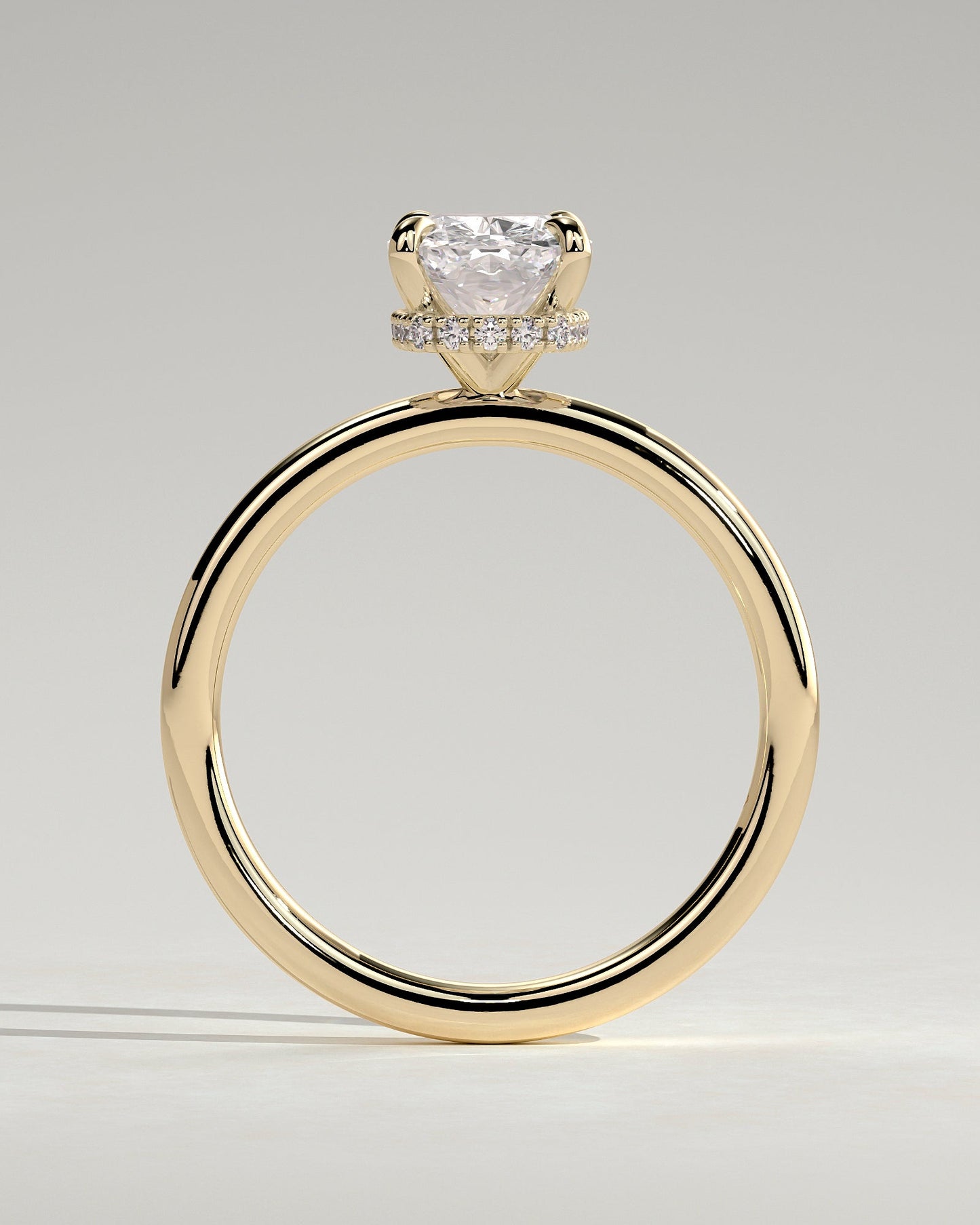 Round Halo, Pave & Split Shank Engagement Ring – 1.93 CT Lab Grown Diamond