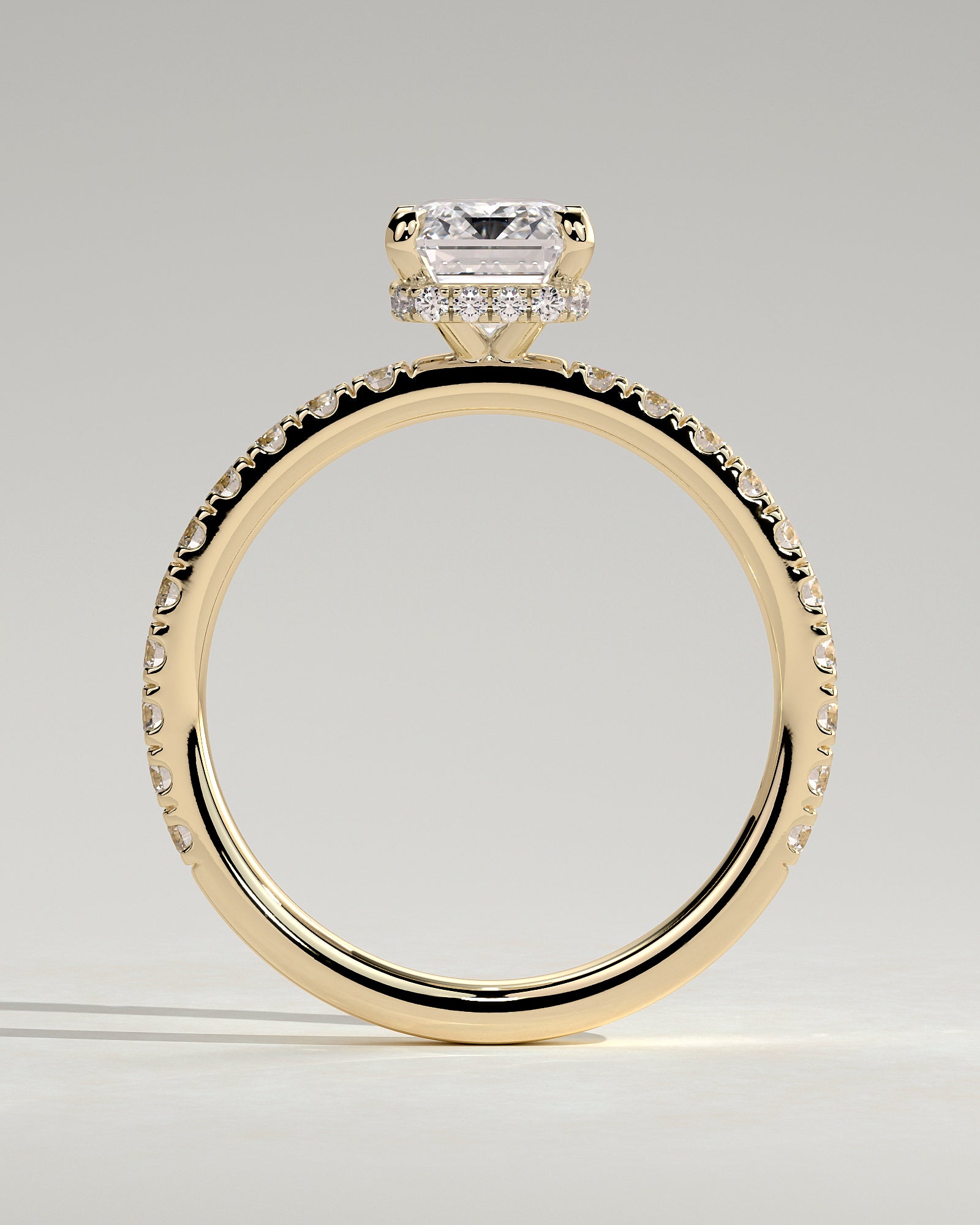 Round Halo, Pave & Split Shank Engagement Ring – 1.93 CT Lab Grown Diamond