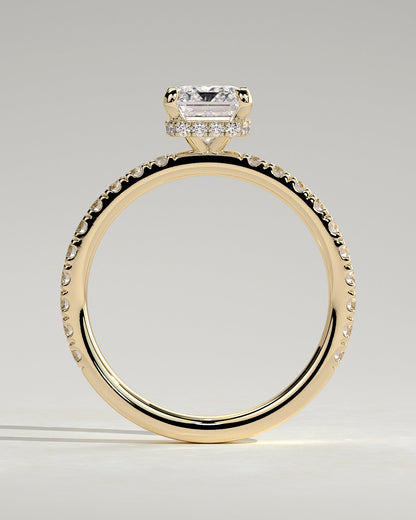 Round Halo, Pave & Split Shank Engagement Ring – 1.93 CT Lab Grown Diamond