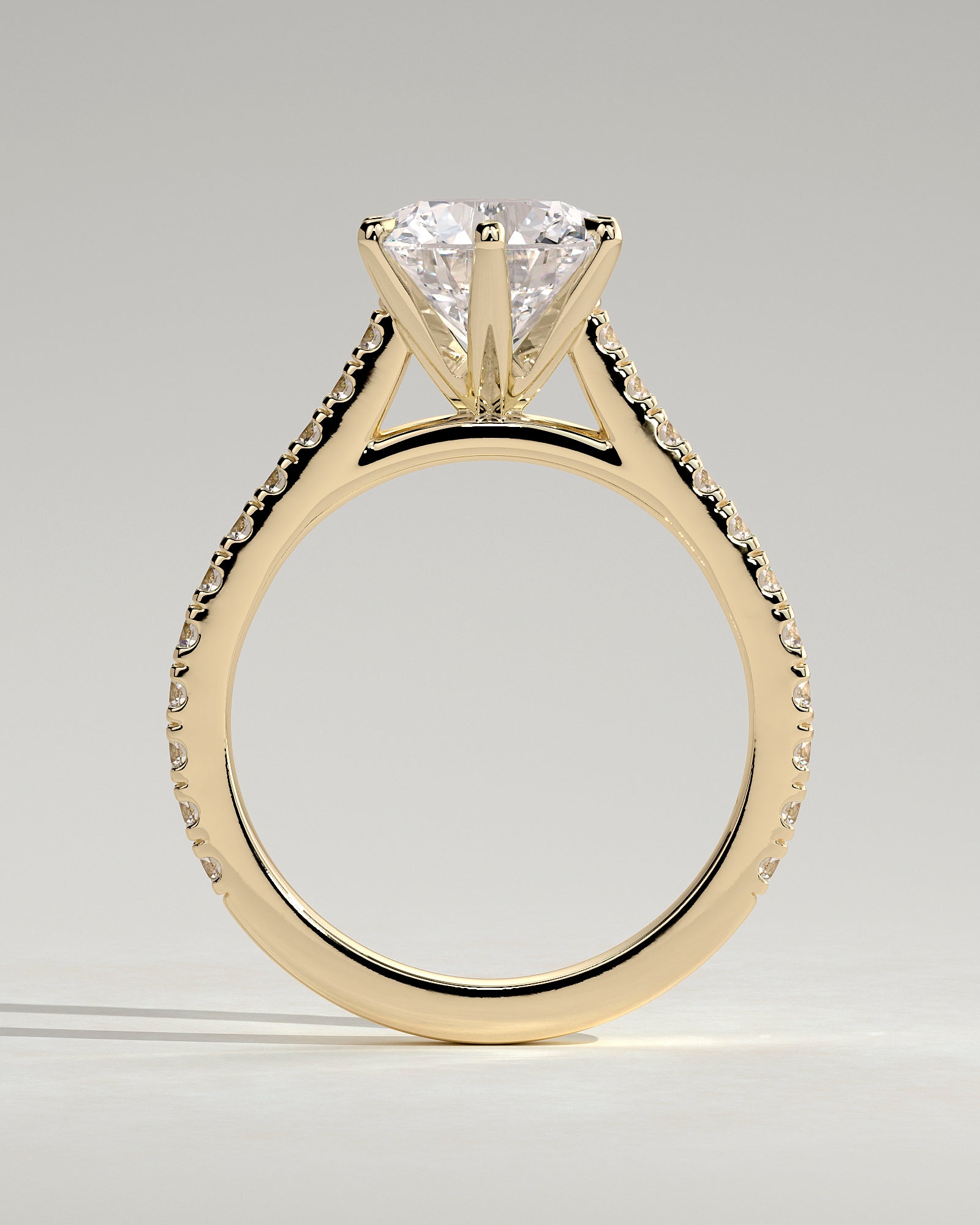 Round Halo, Pave & Split Shank Engagement Ring – 1.93 CT Lab Grown Diamond