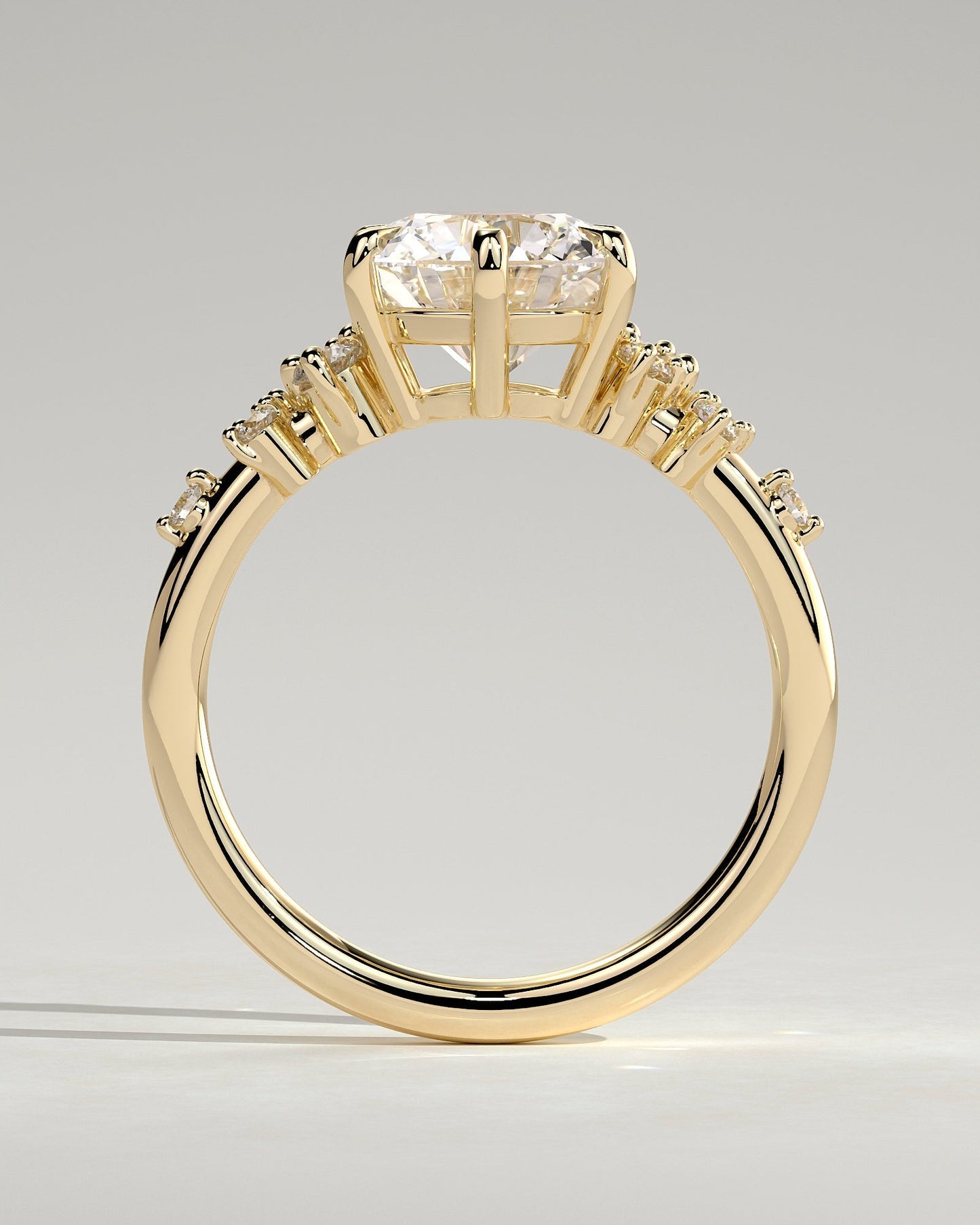 Round Halo, Pave & Split Shank Engagement Ring – 1.93 CT Lab Grown Diamond