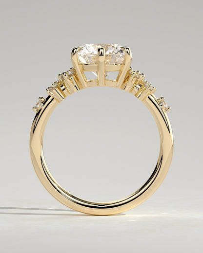 Round Halo, Pave & Split Shank Engagement Ring – 1.93 CT Lab Grown Diamond