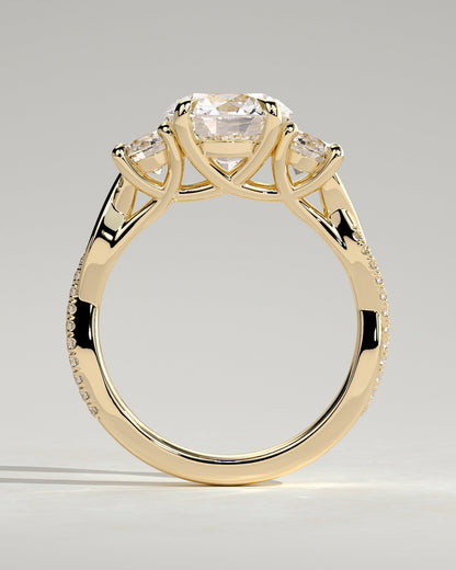 Round Halo, Pave & Split Shank Engagement Ring – 1.93 CT Lab Grown Diamond