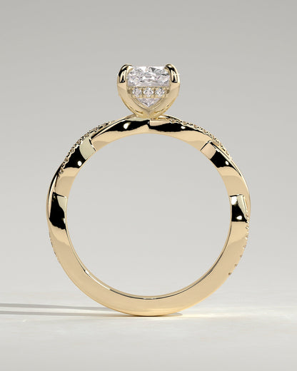 Round Halo, Pave & Split Shank Engagement Ring – 1.93 CT Lab Grown Diamond