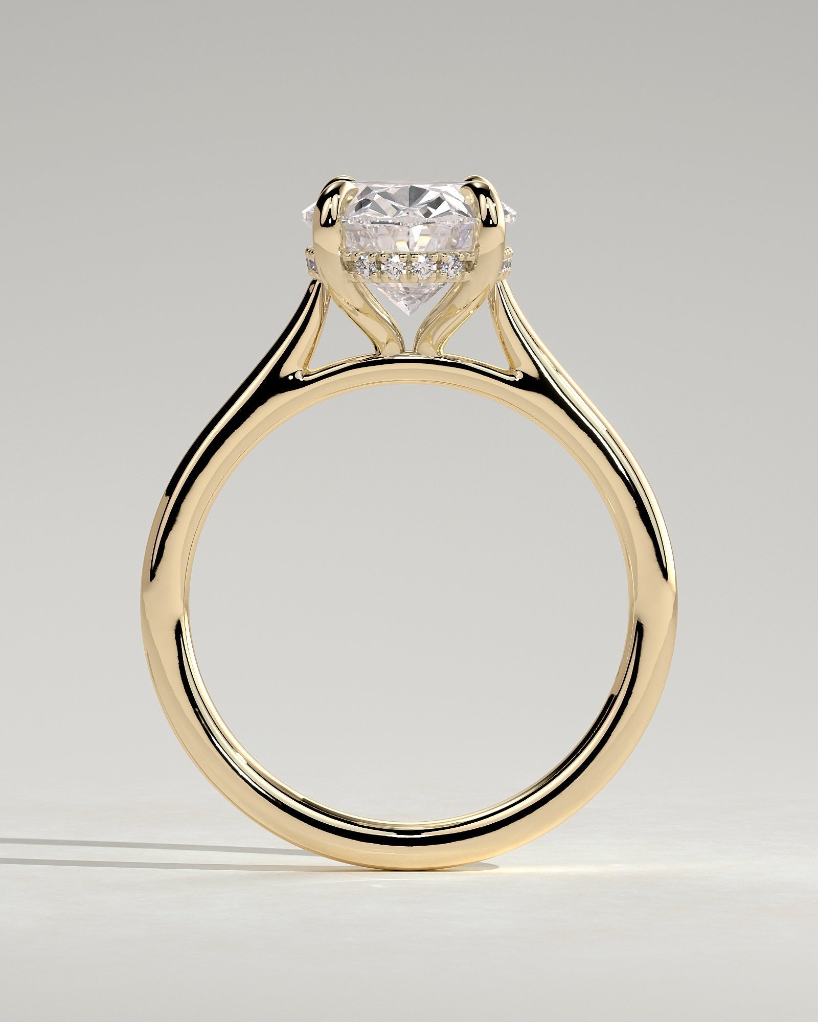 Round Halo, Pave & Split Shank Engagement Ring – 1.93 CT Lab Grown Diamond