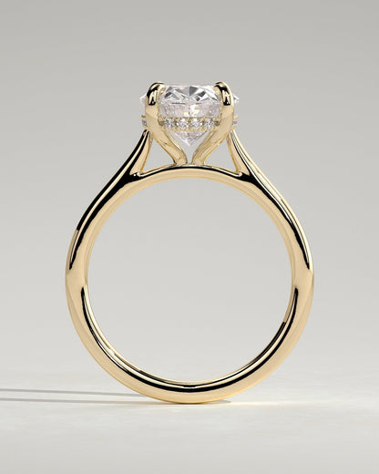 Round Halo, Pave & Split Shank Engagement Ring – 1.93 CT Lab Grown Diamond