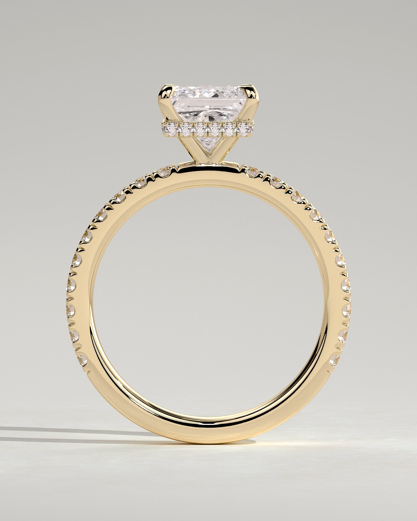 Round Halo, Pave & Split Shank Engagement Ring – 1.93 CT Lab Grown Diamond