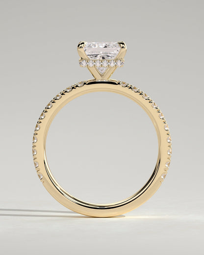 Round Halo, Pave & Split Shank Engagement Ring – 1.93 CT Lab Grown Diamond