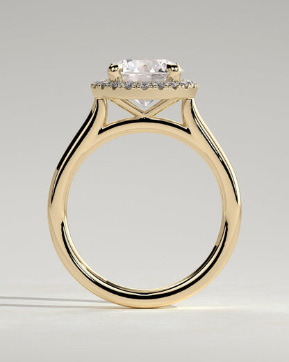 Round Halo, Pave & Split Shank Engagement Ring – 1.93 CT Lab Grown Diamond