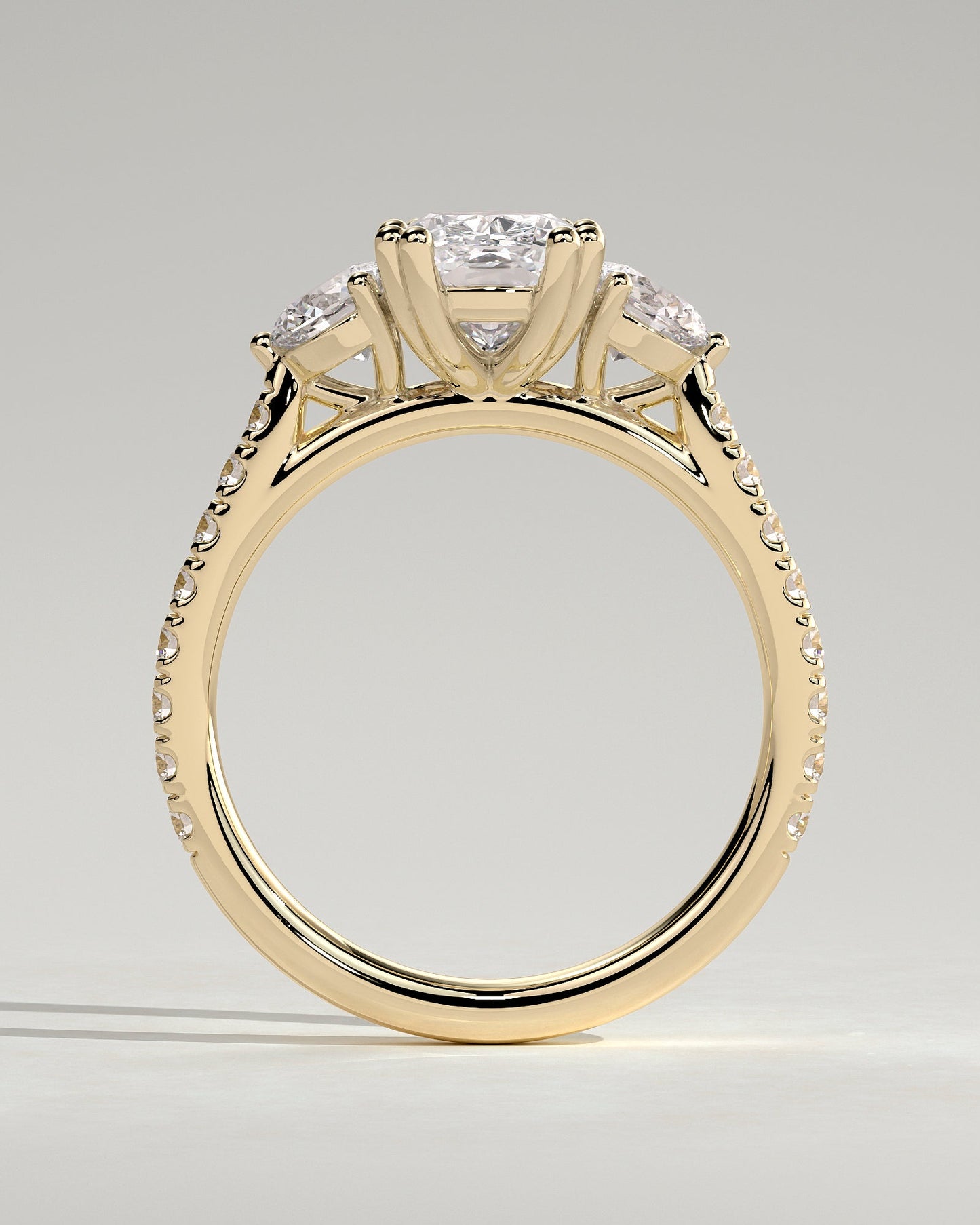 Round Halo, Pave & Split Shank Engagement Ring – 1.93 CT Lab Grown Diamond