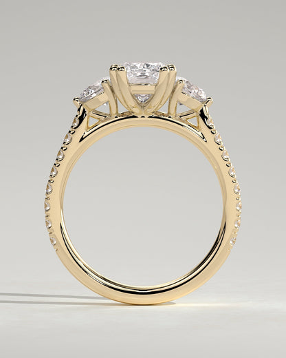 Round Halo, Pave & Split Shank Engagement Ring – 1.93 CT Lab Grown Diamond