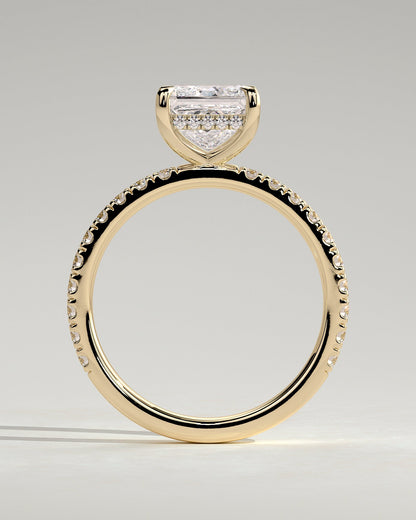 Round Halo, Pave & Split Shank Engagement Ring – 1.93 CT Lab Grown Diamond
